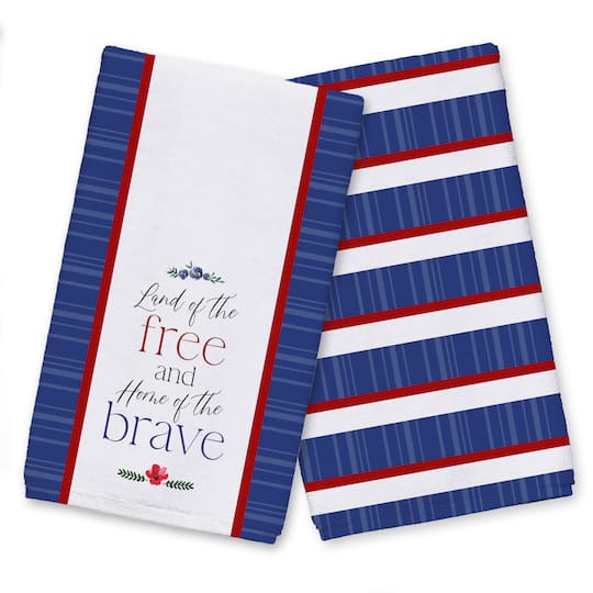 Land of the Free Home of the Brave Tea Towel Set